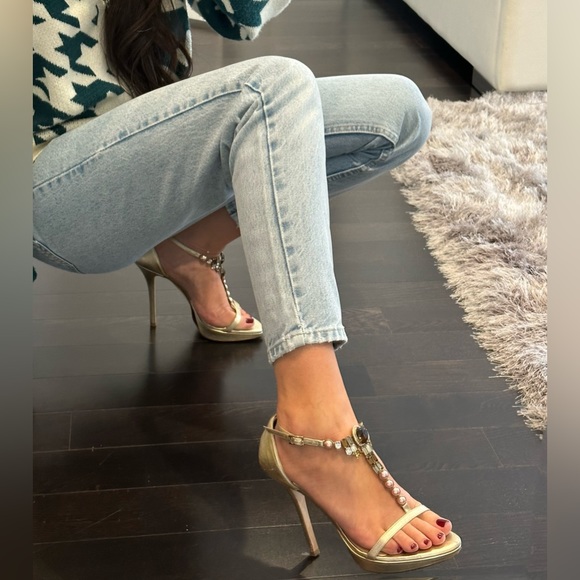 Dior Champagne Evening Sandal Heel - Picture 9 of 10